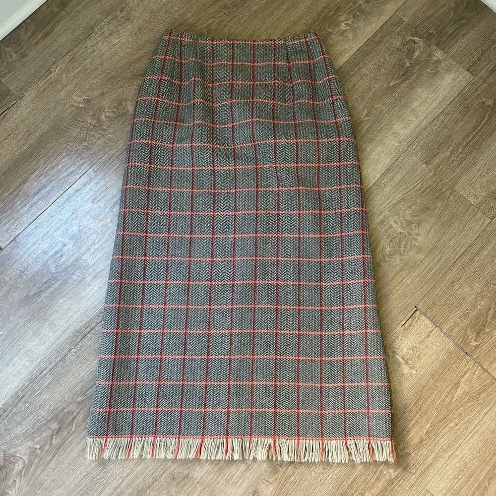 Harve Benard Sport Wool Maxi Skirt ~ Fringe Detail ~ Women’s Size 12 - Picture 3 of 11